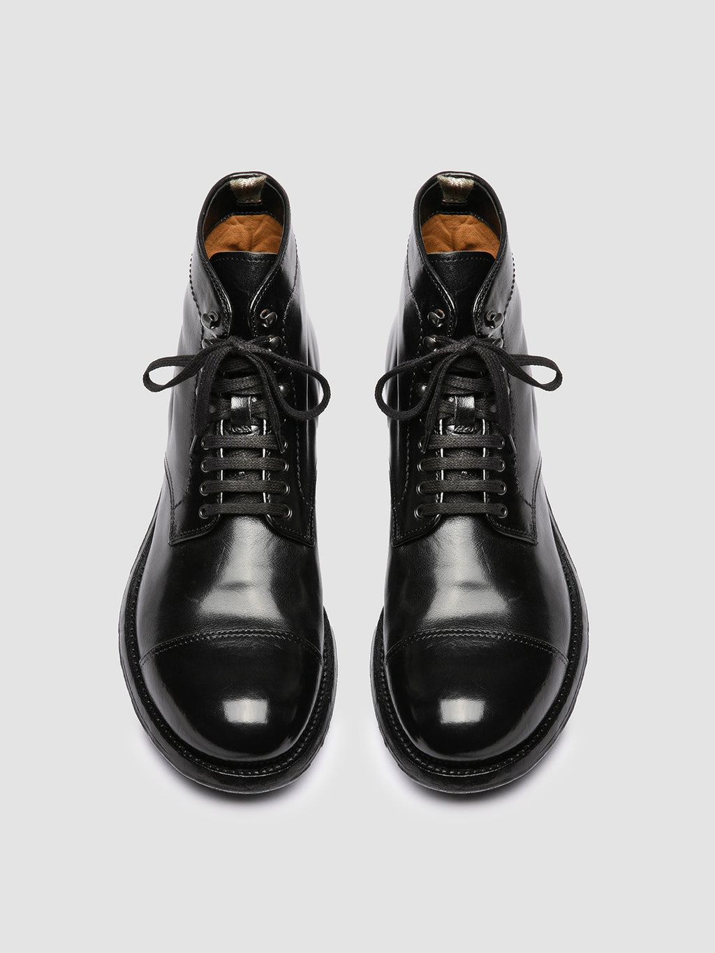 ADMIRAL 010 - Black Leather Lace-up Boots - image 2,side view