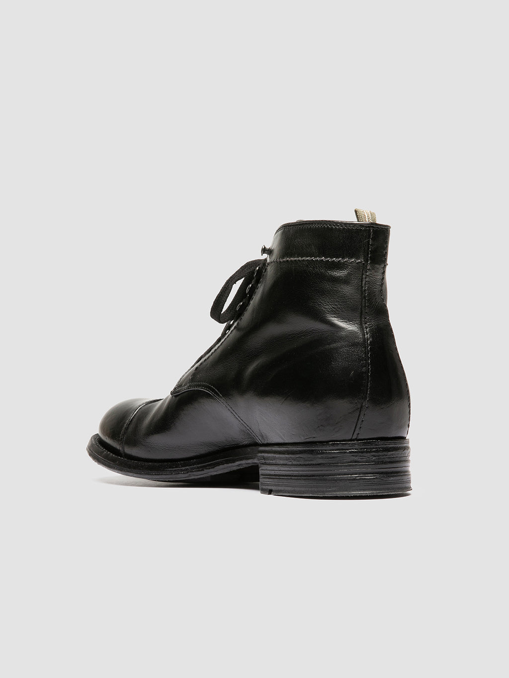 ADMIRAL 010 - Black Leather Lace-up Boots - image 4,side view