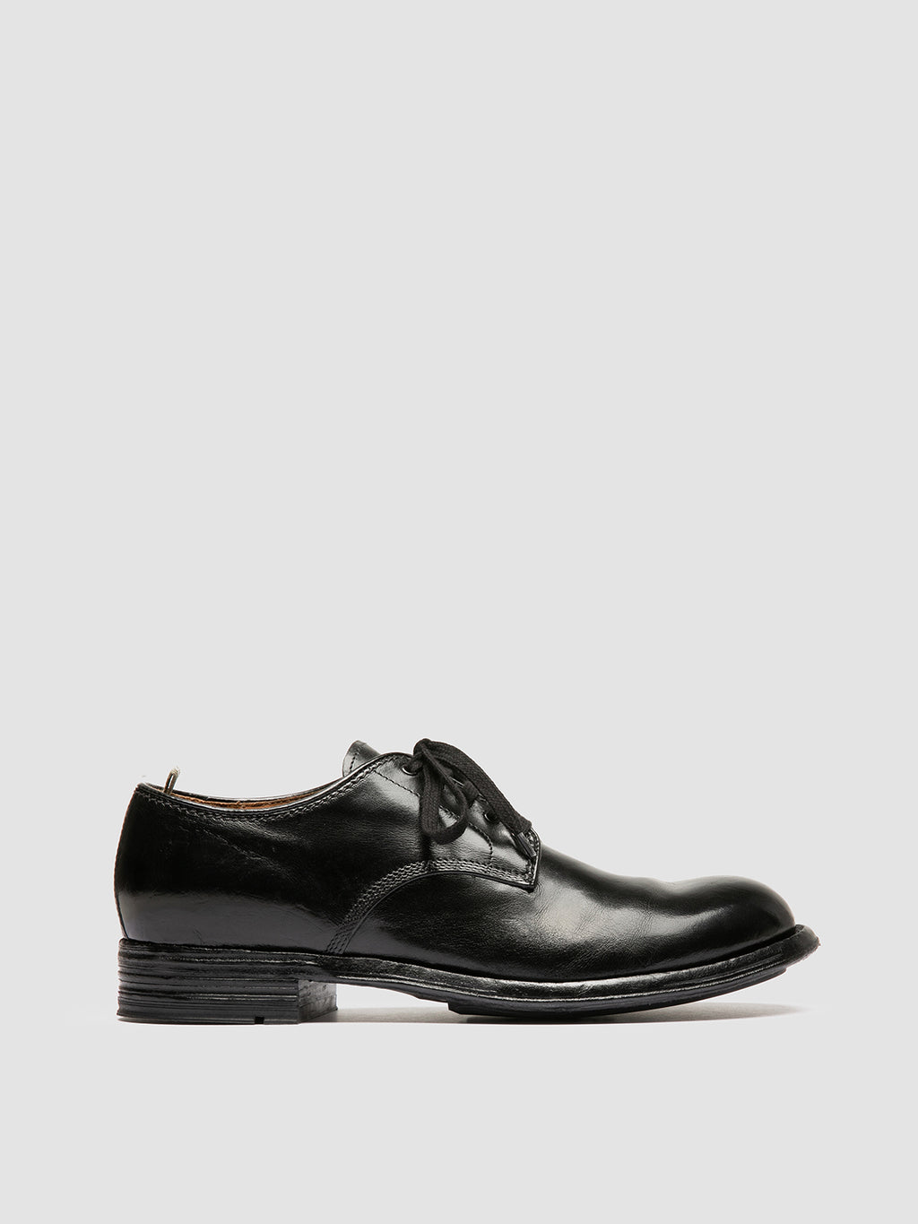 ADMIRAL 007 - Black Leather Derby Shoes - image 1,side view