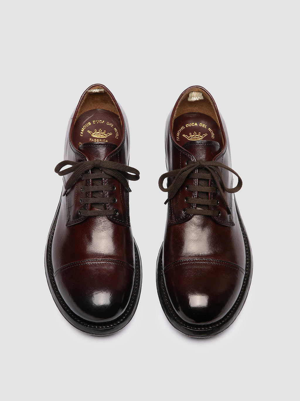 ADMIRAL 008 - Burgundy Leather Derby Shoes - image 2,side view