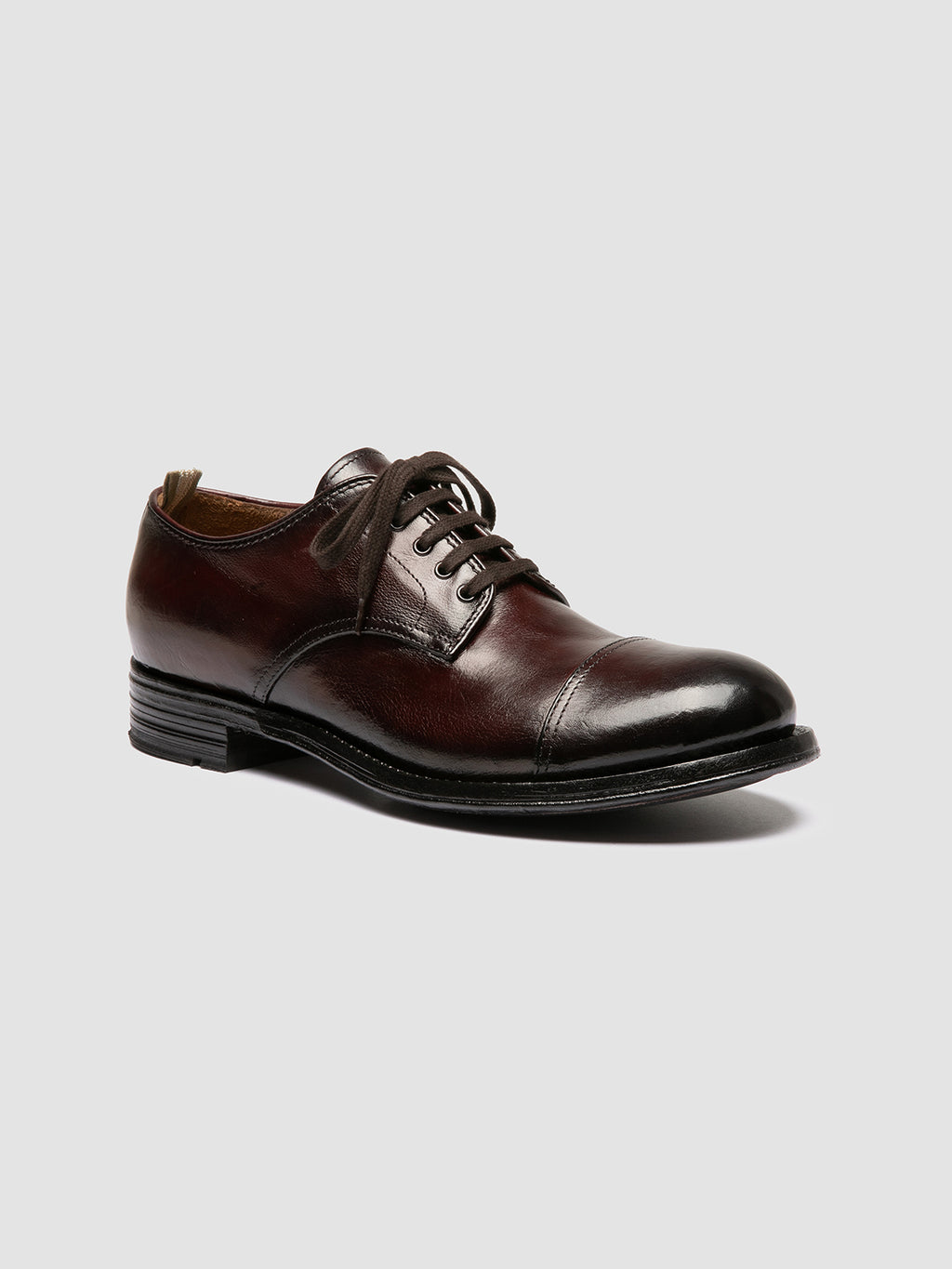ADMIRAL 008 - Burgundy Leather Derby Shoes - image 3,side view