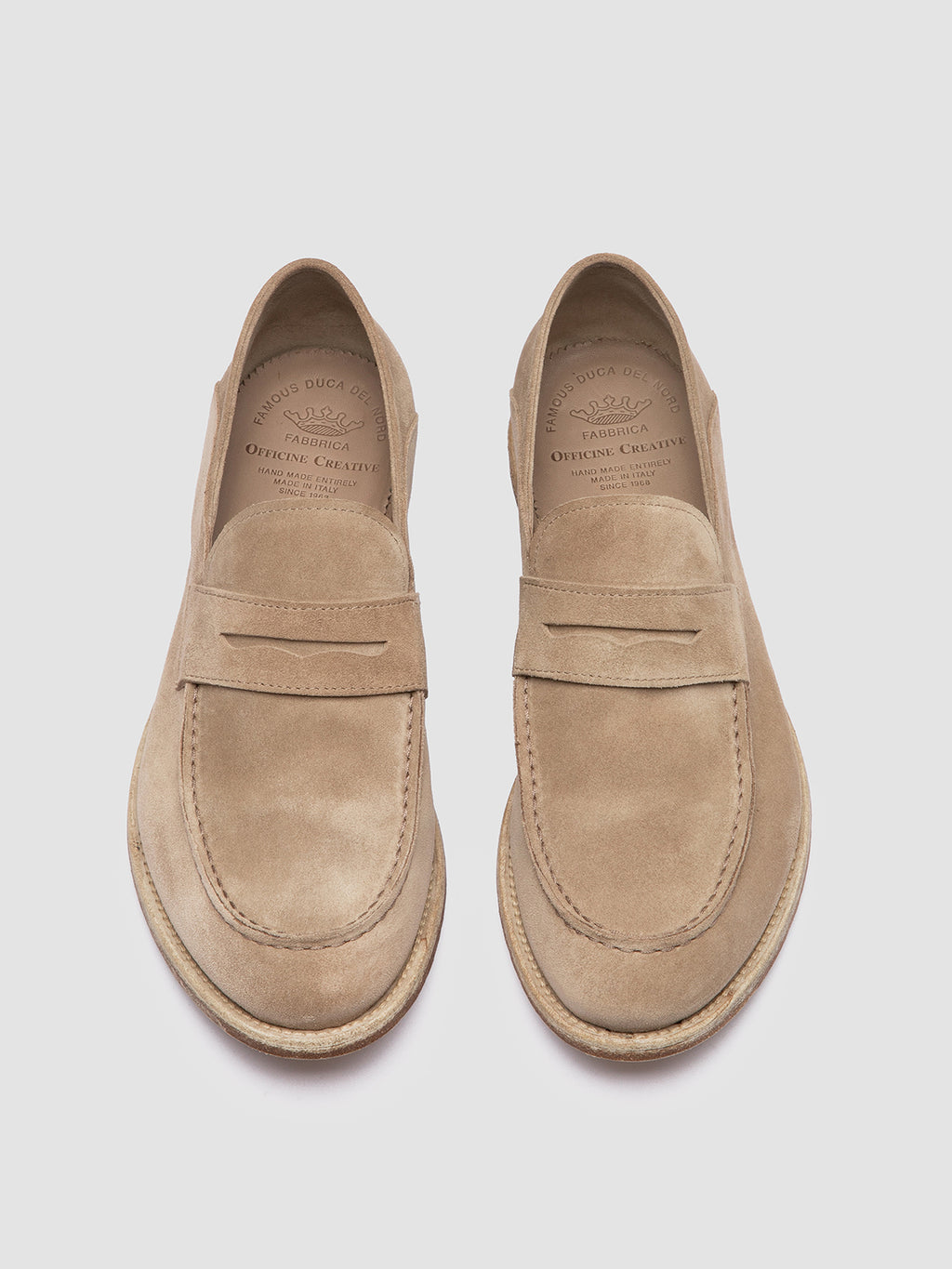 ARCHIVE 522 - Beige Suede Penny Loafers - image 2,side view