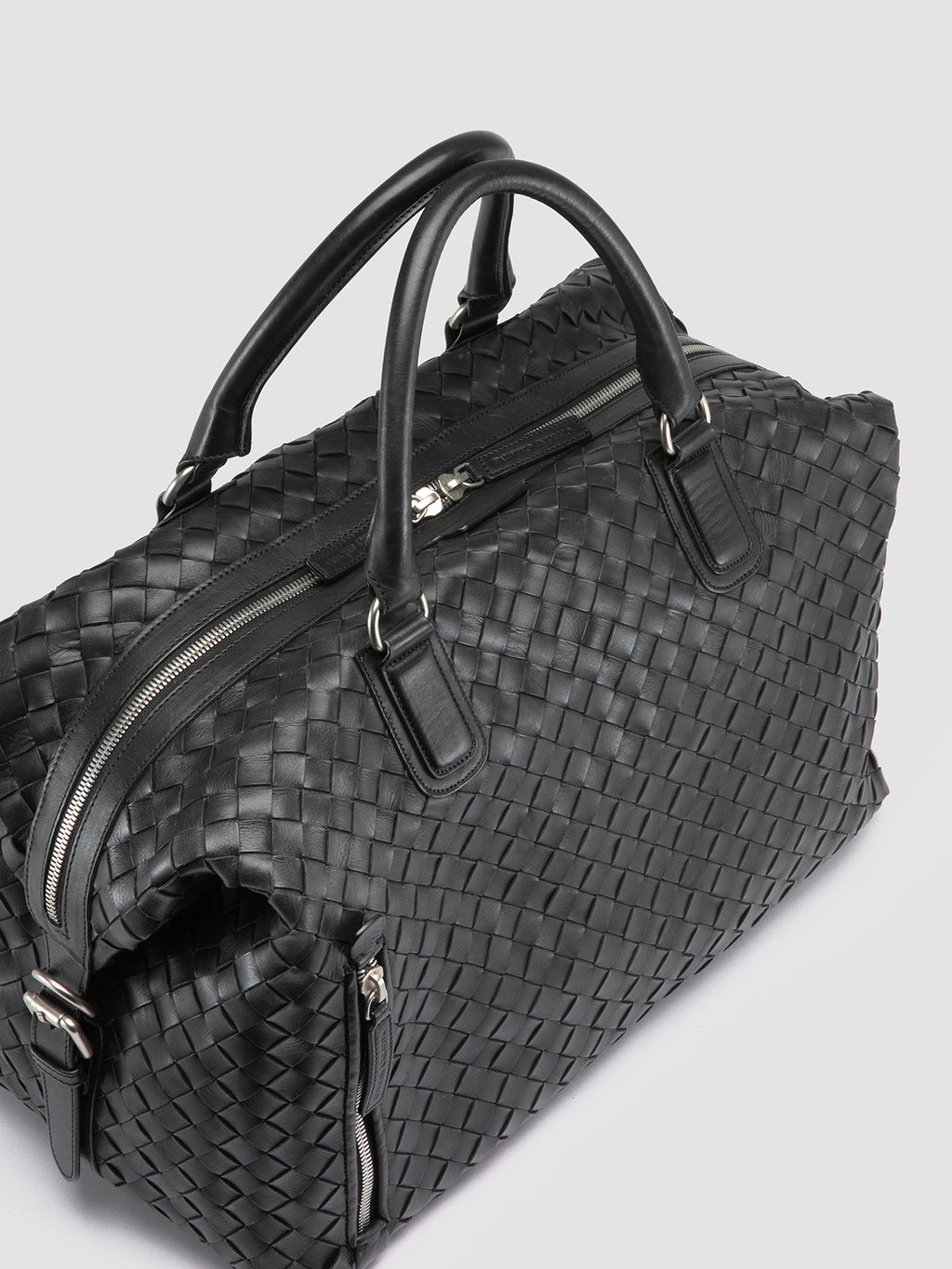 ARMOR 019 - Black Leather Travel Bag - image 2,side view