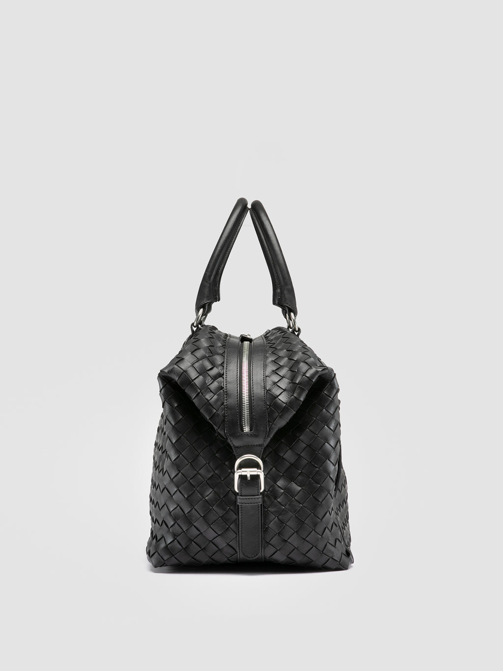 ARMOR 019 - Black Leather Travel Bag - image 3,side view