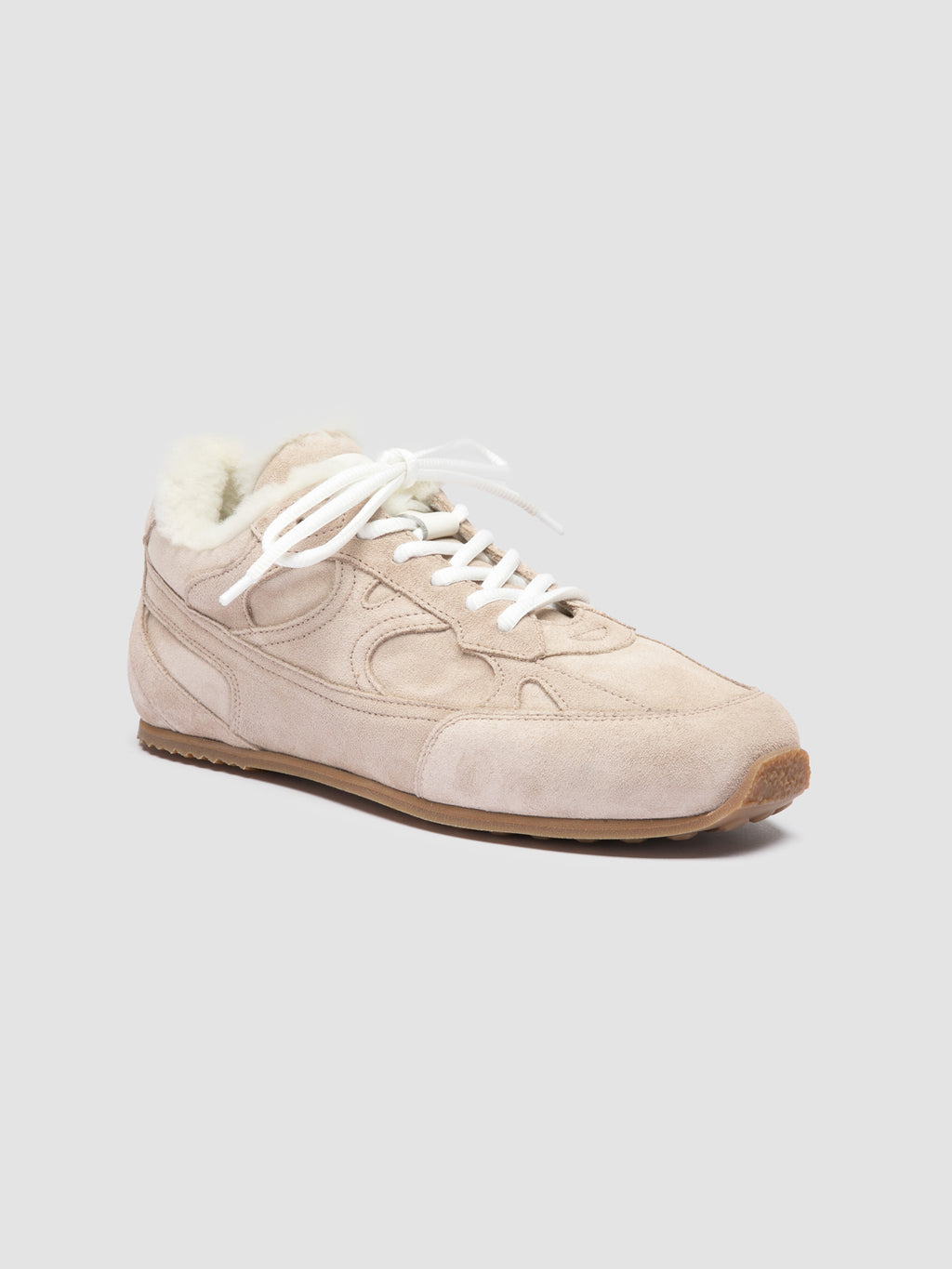 AWAY 102 - Ivory Suede Sneakers - image 3,side view