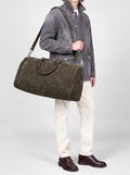 ARMOR 01 - Grüne Wochenendtasche aus gewebtem Wildleder - thumb image 2,side view
