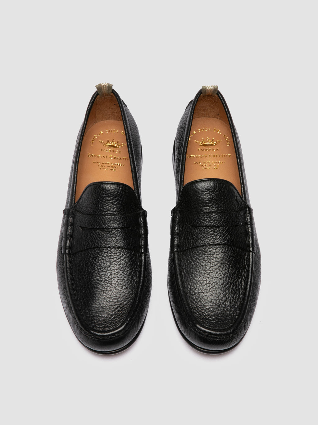 BALFRON 002 - Black Leather Penny Loafer - image 2,side view