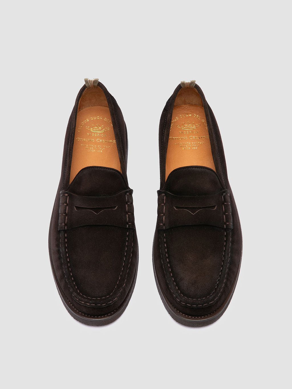 BALFRON FLEXI 001 - Brown Suede Penny Loafers - image 2,side view