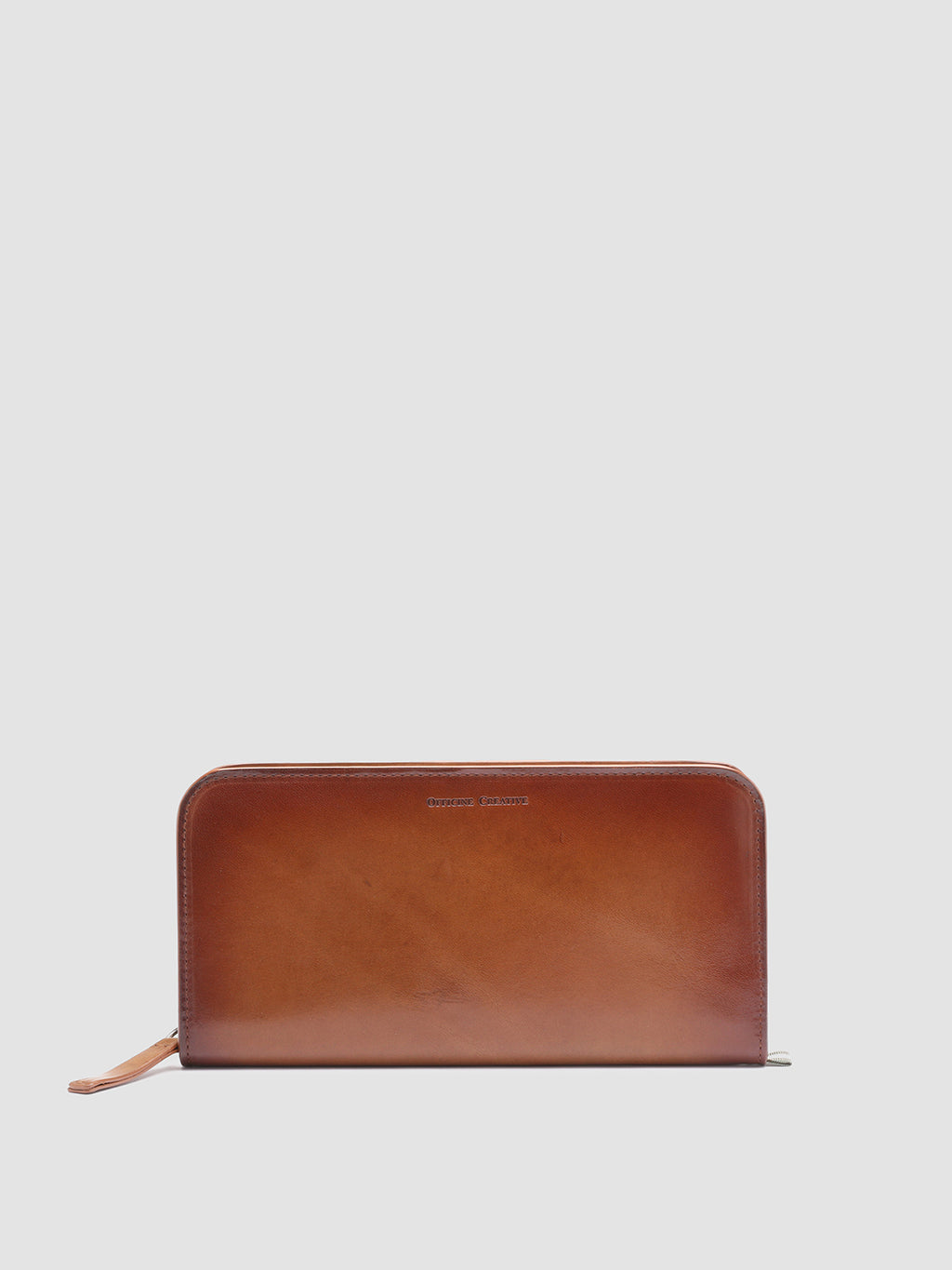 BERGE’ 01 - Braune Lederbrieftasche mit umlaufendem Reißverschluss - image 1,side view