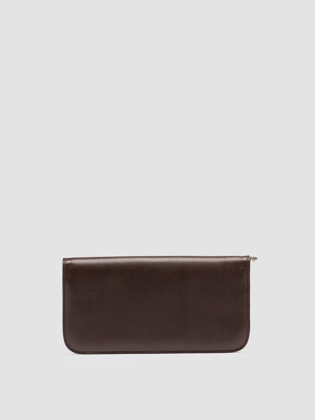 BERGE’ 01 - Dark Brown Zip Around Leather Wallet - image 1,side view