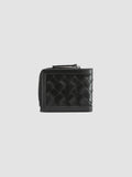 BERGE’ 104 - Schwarze Faltbrieftasche aus gewebtem Leder - thumb image 3,side view