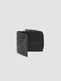 BERGE’ 104 - Schwarze Faltbrieftasche aus gewebtem Leder - thumb image 4,side view