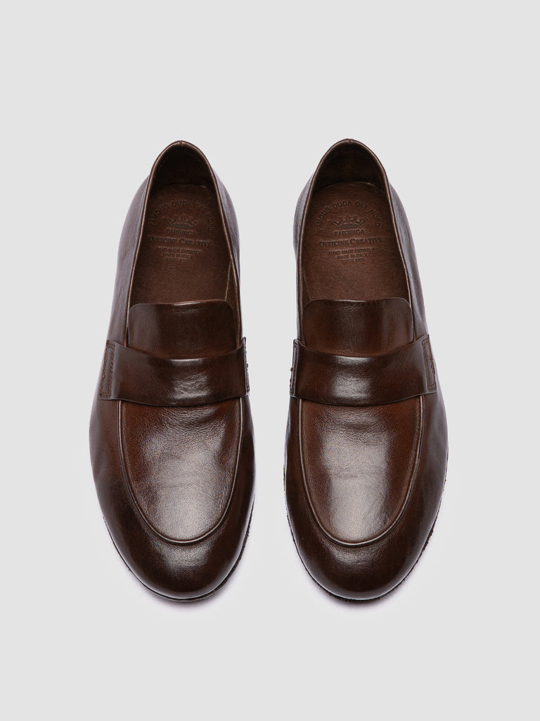 BLAIR DD 001 - Brown Leather Penny Loafers-hover