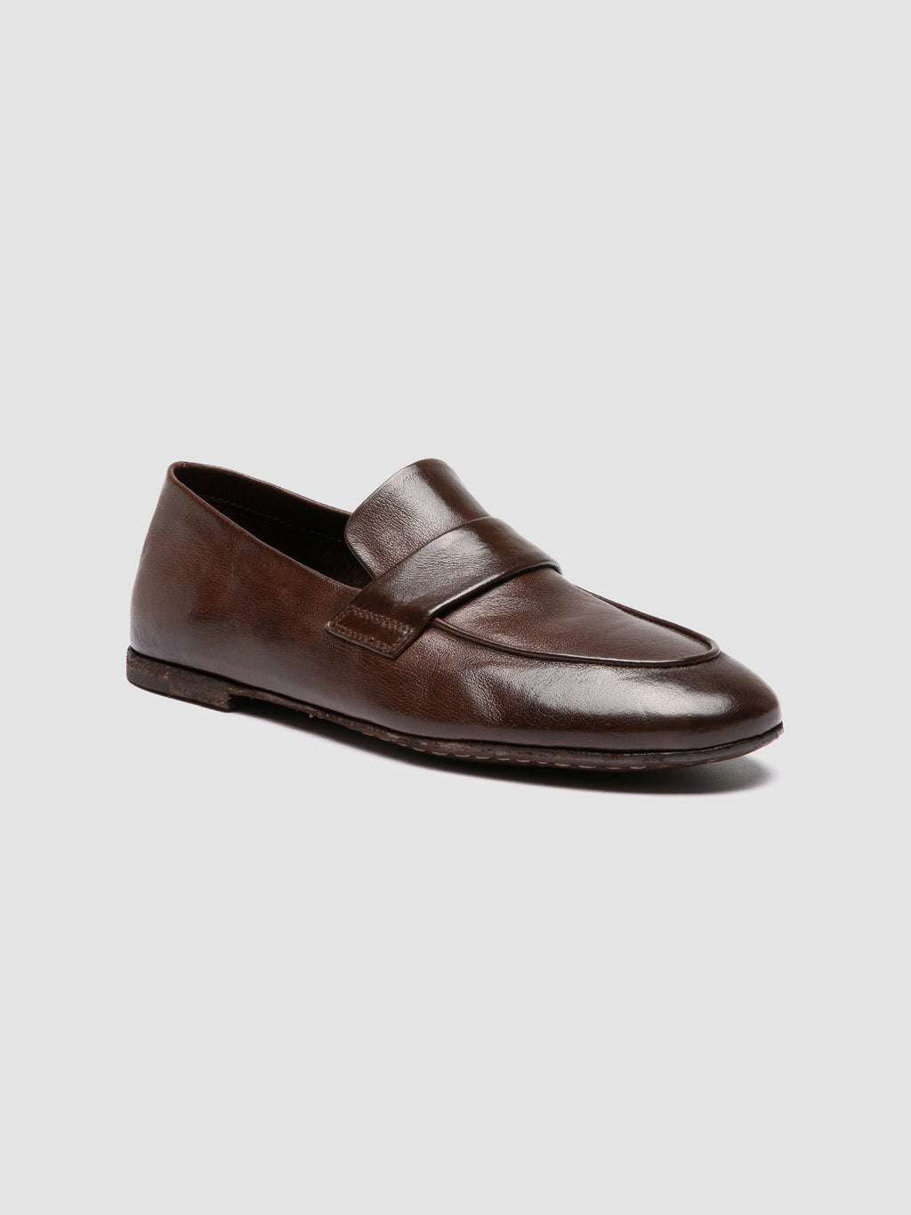 BLAIR DD 001 - Brown Leather Penny Loafers - image 3,side view
