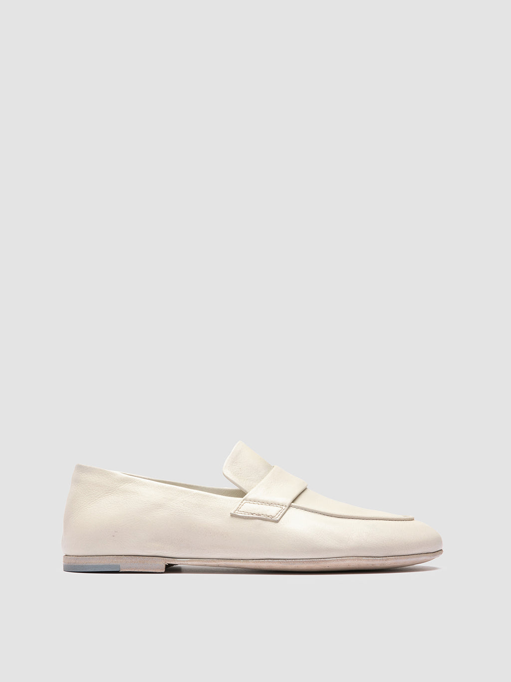 BLAIR DD 001 - White Leather Penny Loafers - image 1,side view
