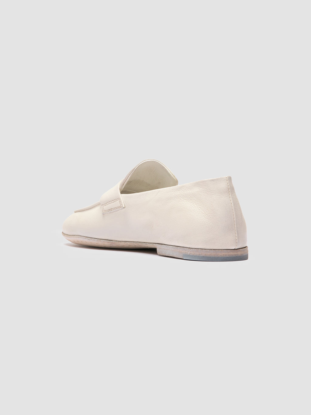 BLAIR DD 001 - White Leather Penny Loafers - image 4,side view