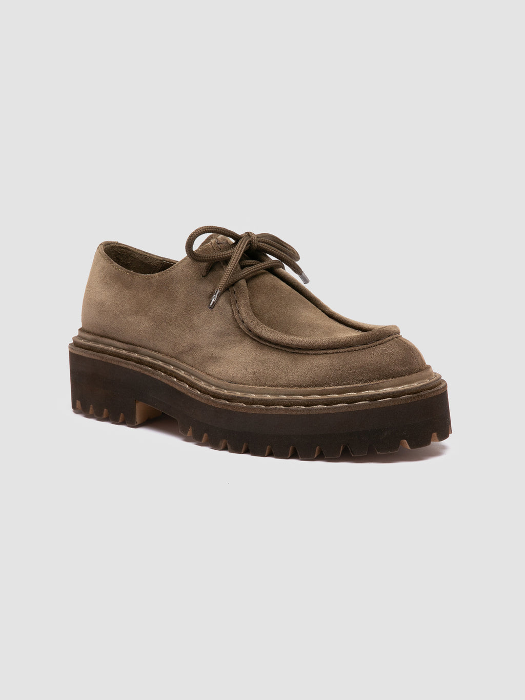 BLOSSOM 001 - Brown Suede Derby Shoes - image 3,side view