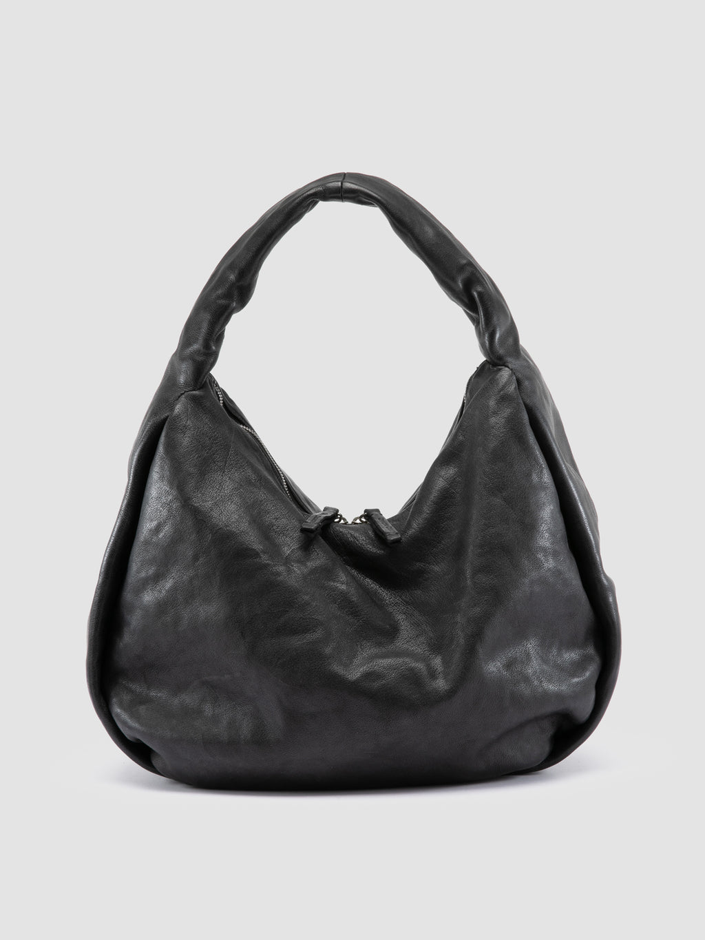 BOLINA 048 - Black Leather Shoulder Bag - image 1,side view