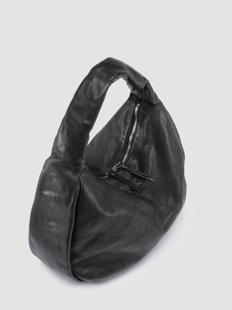 BOLINA 048 - Black Leather Shoulder Bag-hover