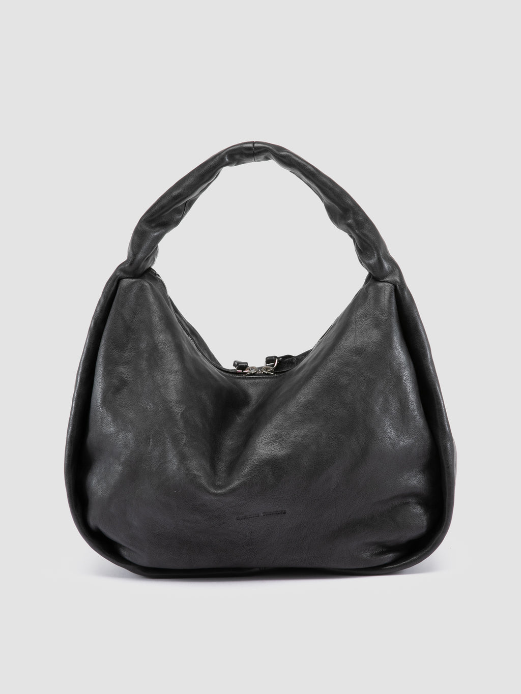 BOLINA 048 - Black Leather Shoulder Bag - image 4,side view