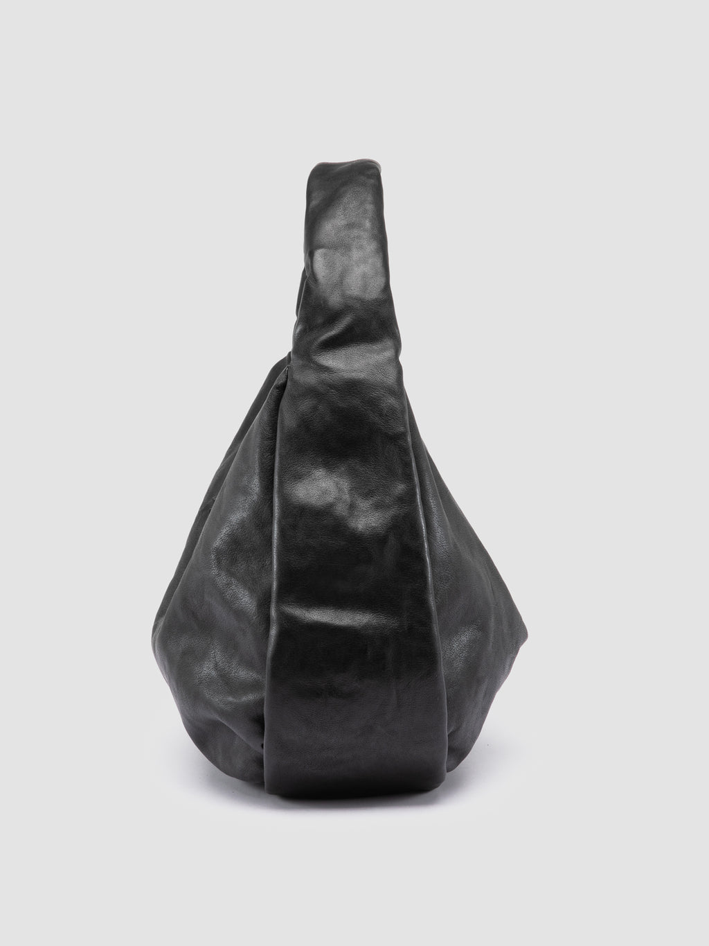 BOLINA 048 - Black Leather Shoulder Bag - image 5,side view