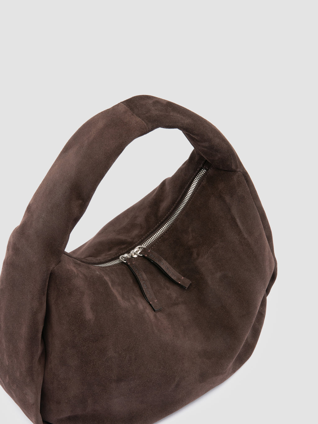 BOLINA 048 - Brown Suede Shoulder Bag - image 2,side view