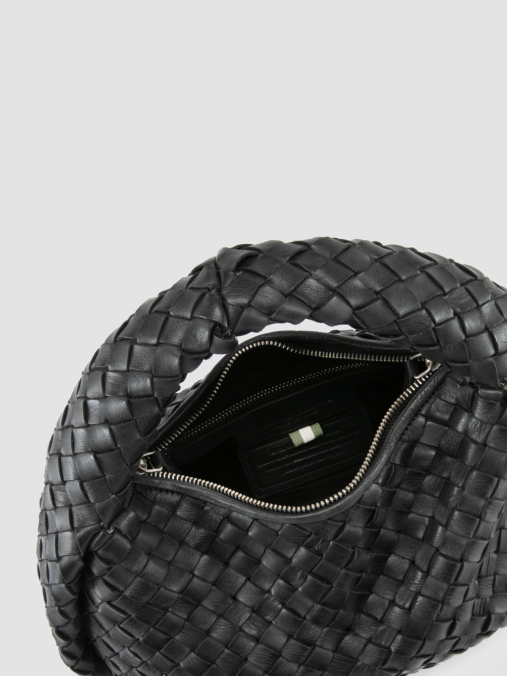 BOLINA 144 - Black Leather Handle Bag - image 6,side view