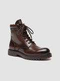 BOSS 002 - Brown Leather Lace Up Boots - thumb image 3,side view