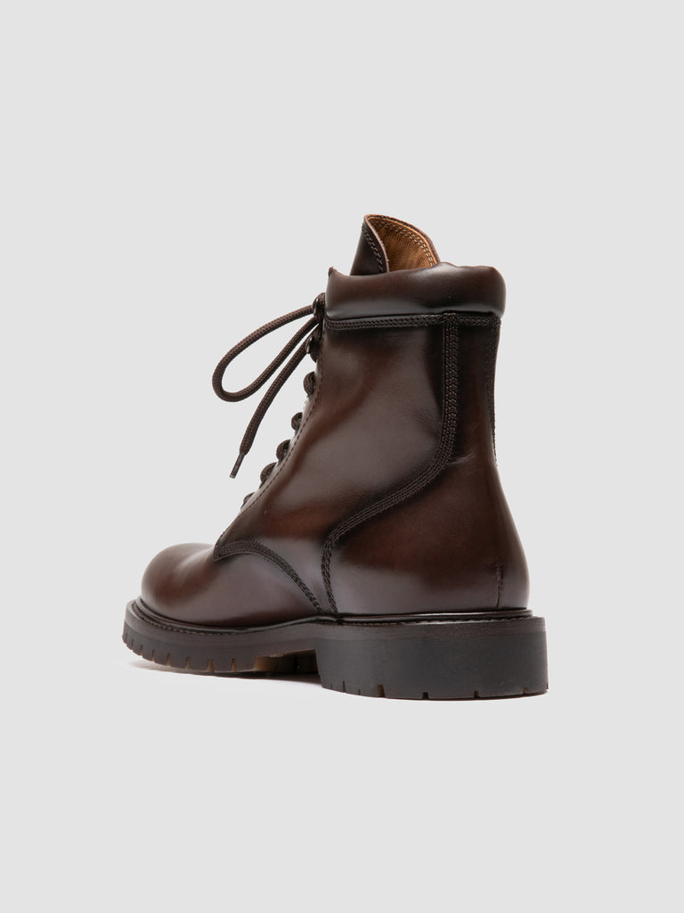 BOSS 002 - Brown Leather Lace Up Boots Officine Creative - 4