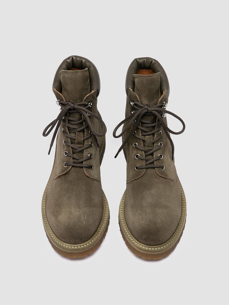 BOSS 002 - Green Suede Lace Up Boots