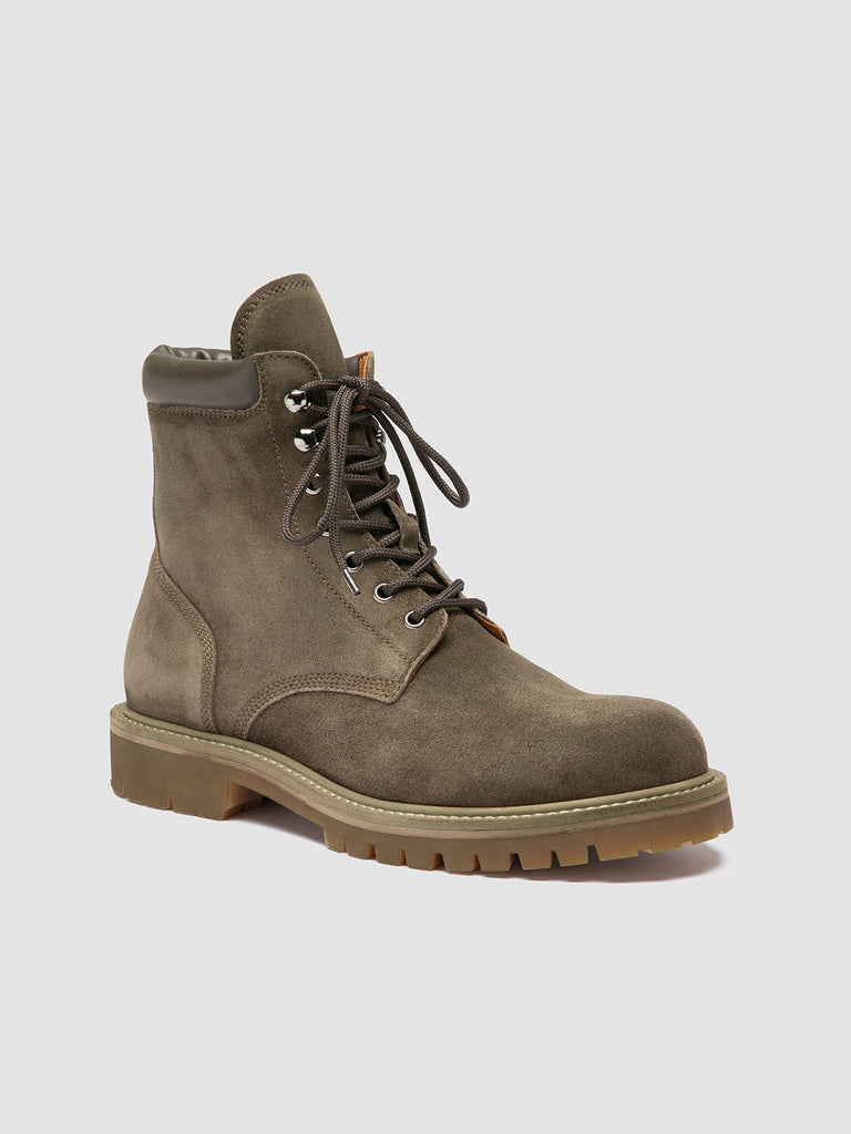 BOSS 002 - Green Suede Lace Up Boots
