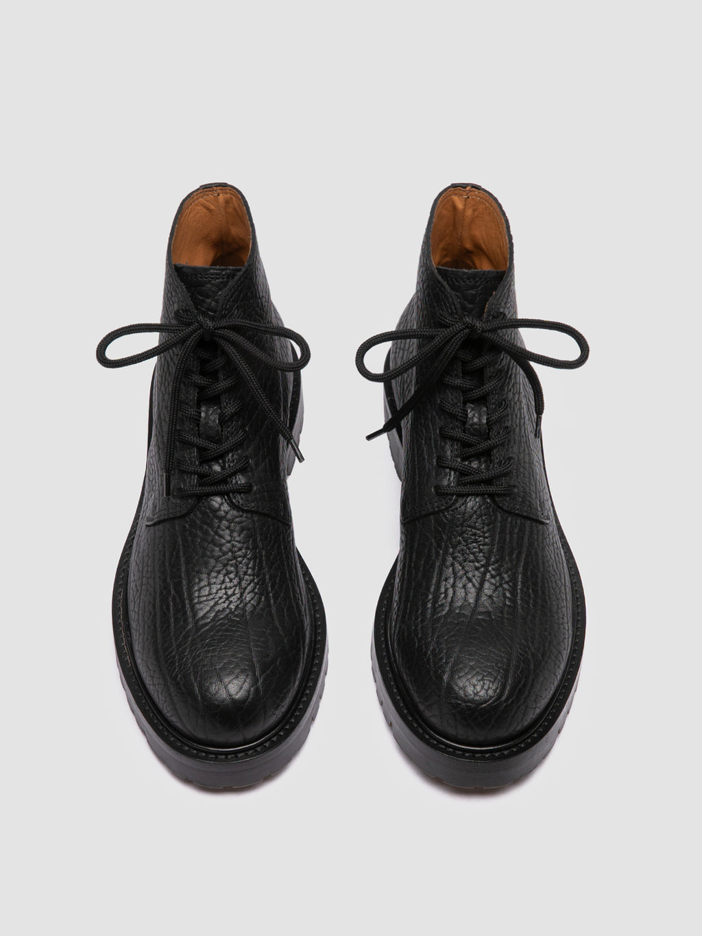 BOSS 011 - Black Leather Lace-up Boots - image 2,side view
