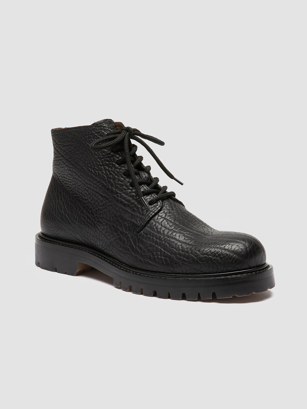 BOSS 011 - Black Leather Lace-up Boots - image 3,side view