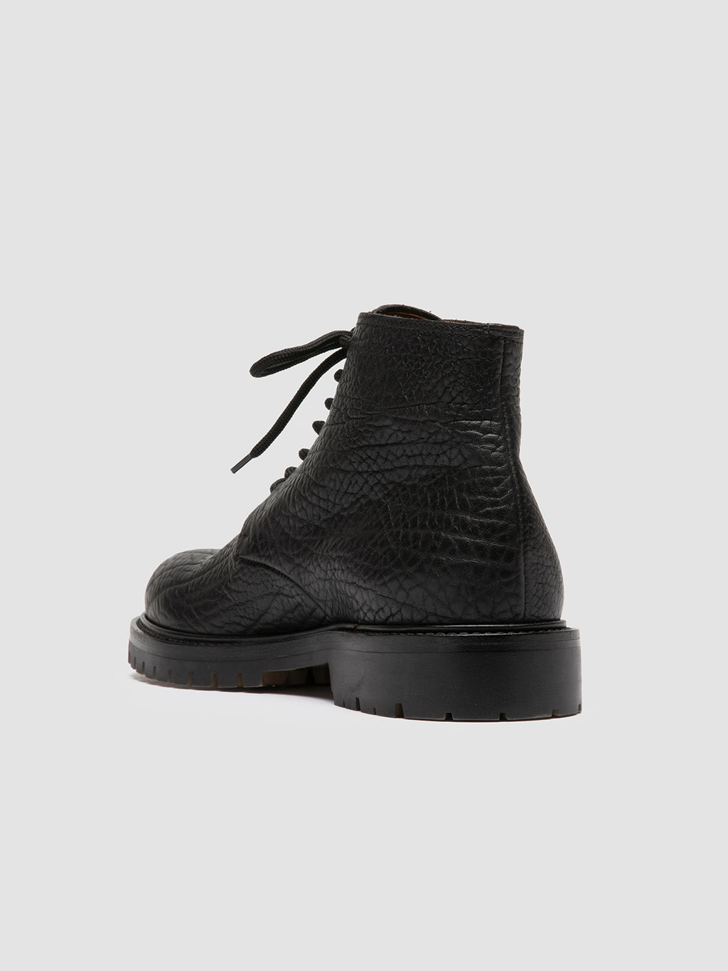 BOSS 011 - Black Leather Lace-up Boots - image 4,side view
