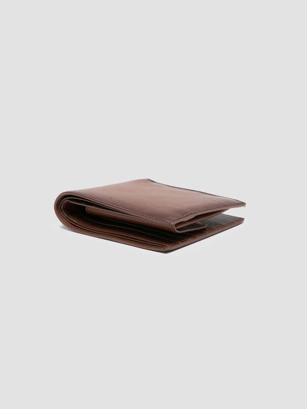 BOUDIN 02 - Braune Faltbrieftasche aus Leder - image 3,side view