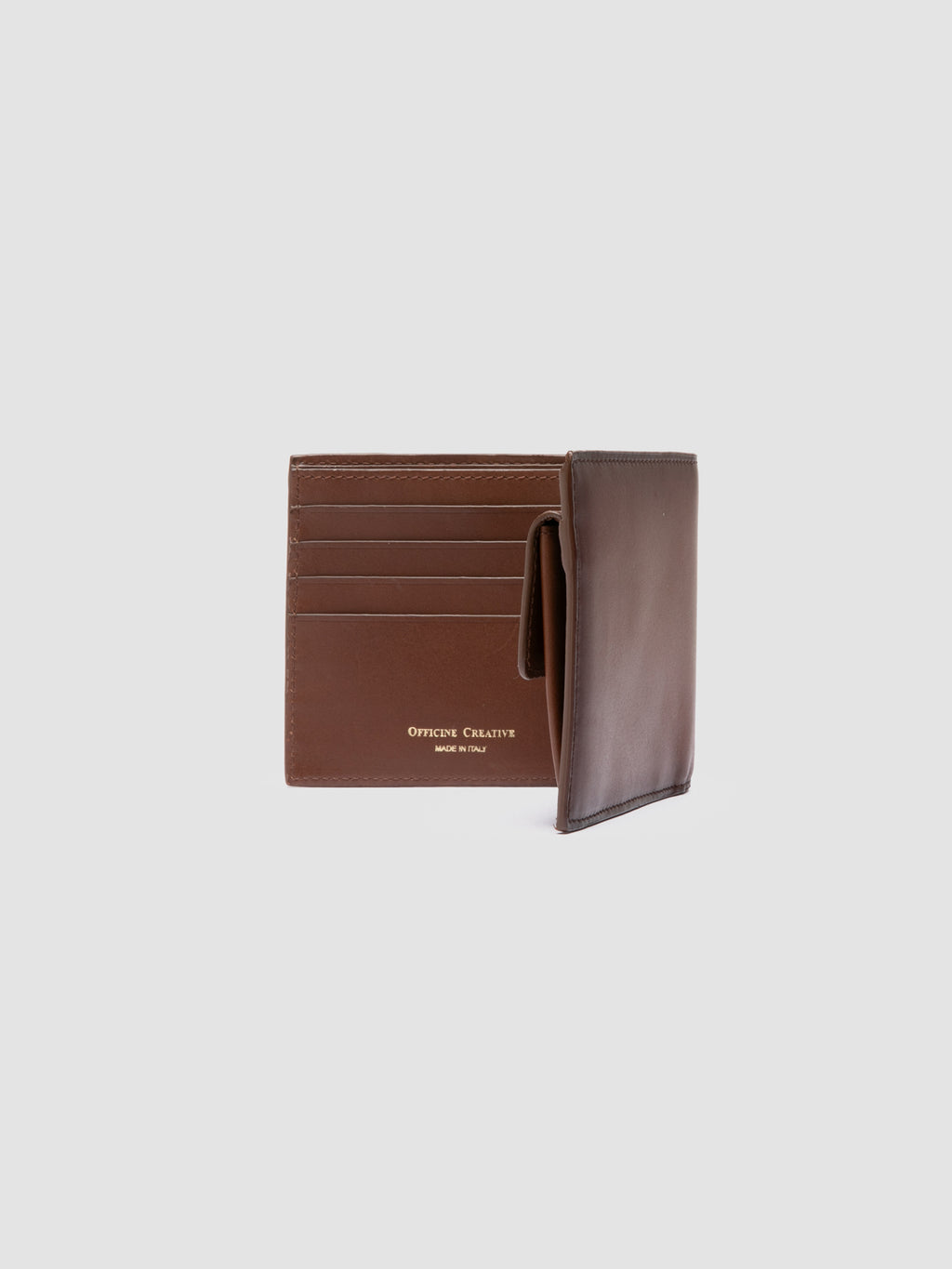 BOUDIN 02 - Braune Faltbrieftasche aus Leder - image 4,side view