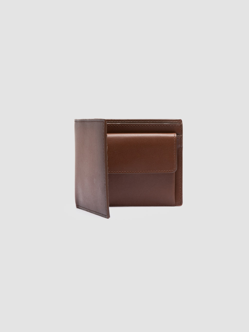 BOUDIN 02 - Braune Faltbrieftasche aus Leder - image 5,side view