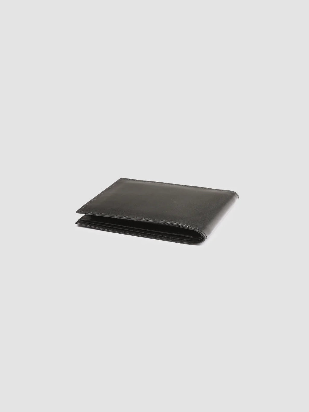 BOUDIN 02 - Black Leather Bifold Wallet - image 2,side view