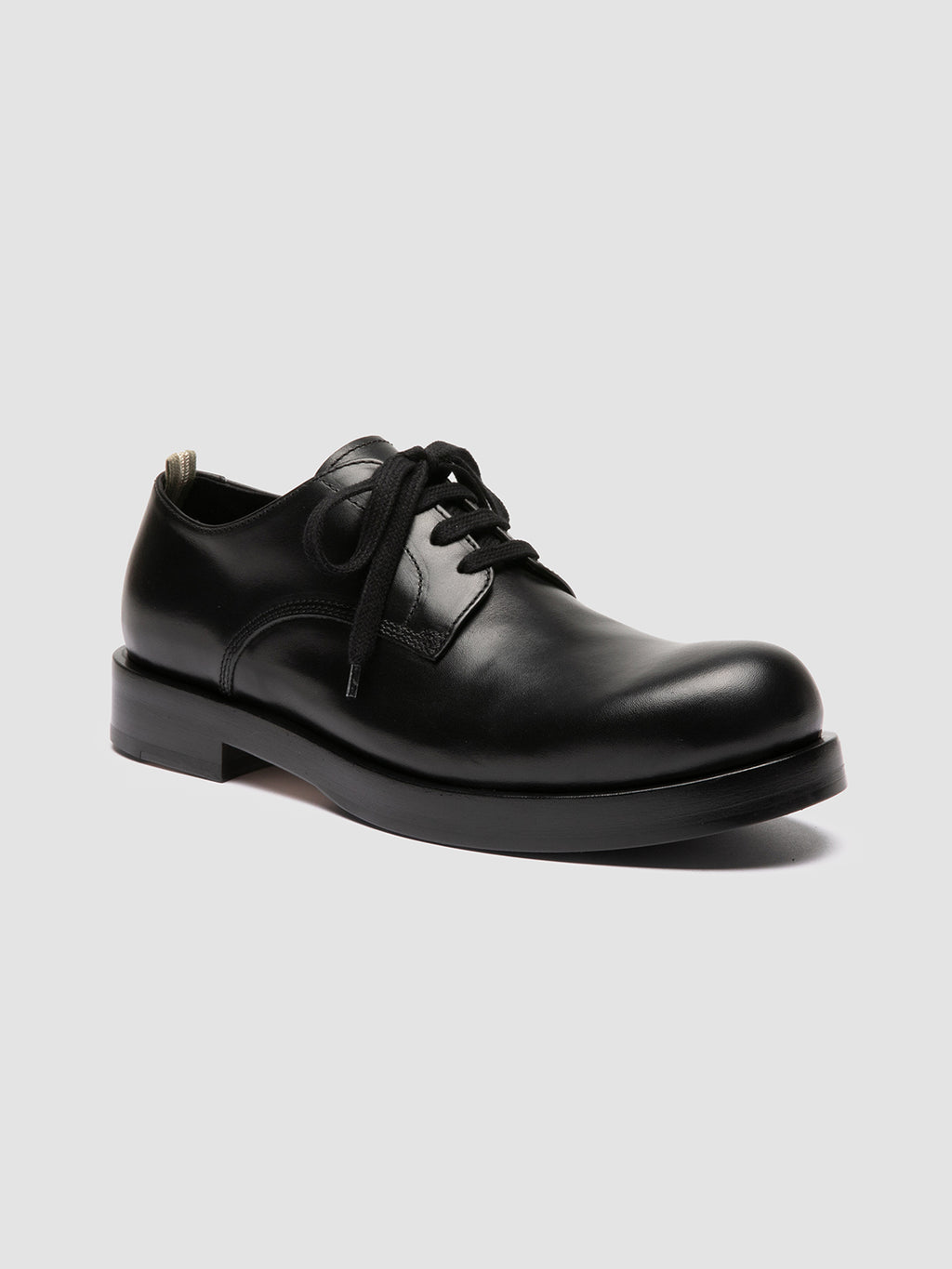 BULLA 001 - Schwarze Derby-Schuhe aus Leder - image 3,side view