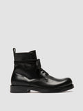 BULLA 002 - Black Leather Lace-up Boots - thumb image 1,side view