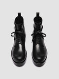 BULLA 002 - Black Leather Lace-up Boots - thumb image 2,side view