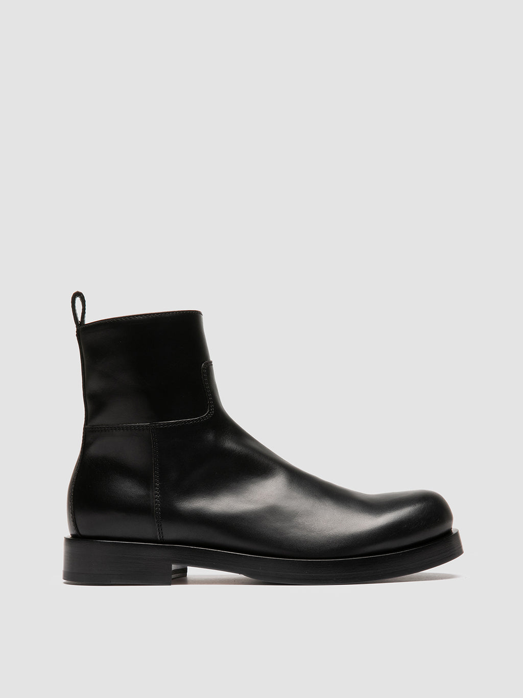 BULLA 003 - Black Leather Zipped Boots - image 1,side view