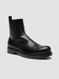 BULLA 003 - Black Leather Zipped Boots - thumb image 3,side view