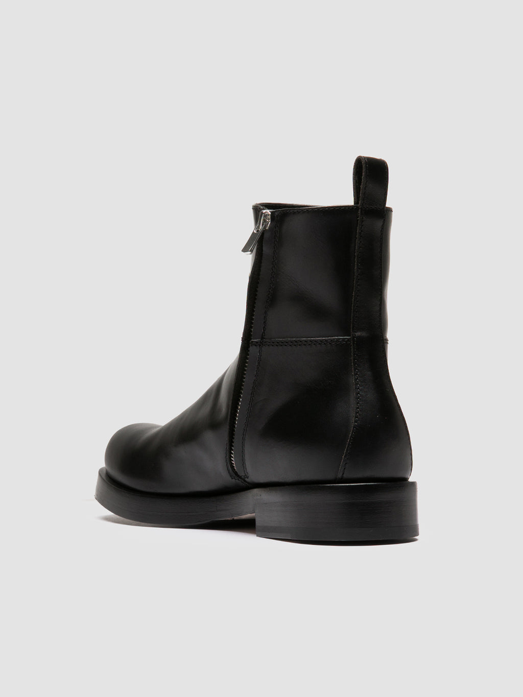 BULLA 003 - Black Leather Zipped Boots - image 4,side view