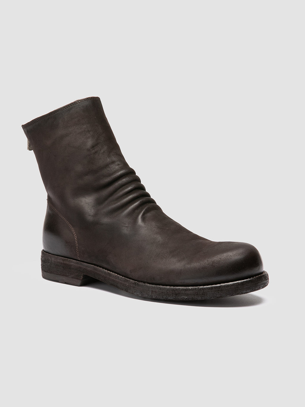 BULLA DD 103 - Brown Leather Zipped Boots - image 3,side view