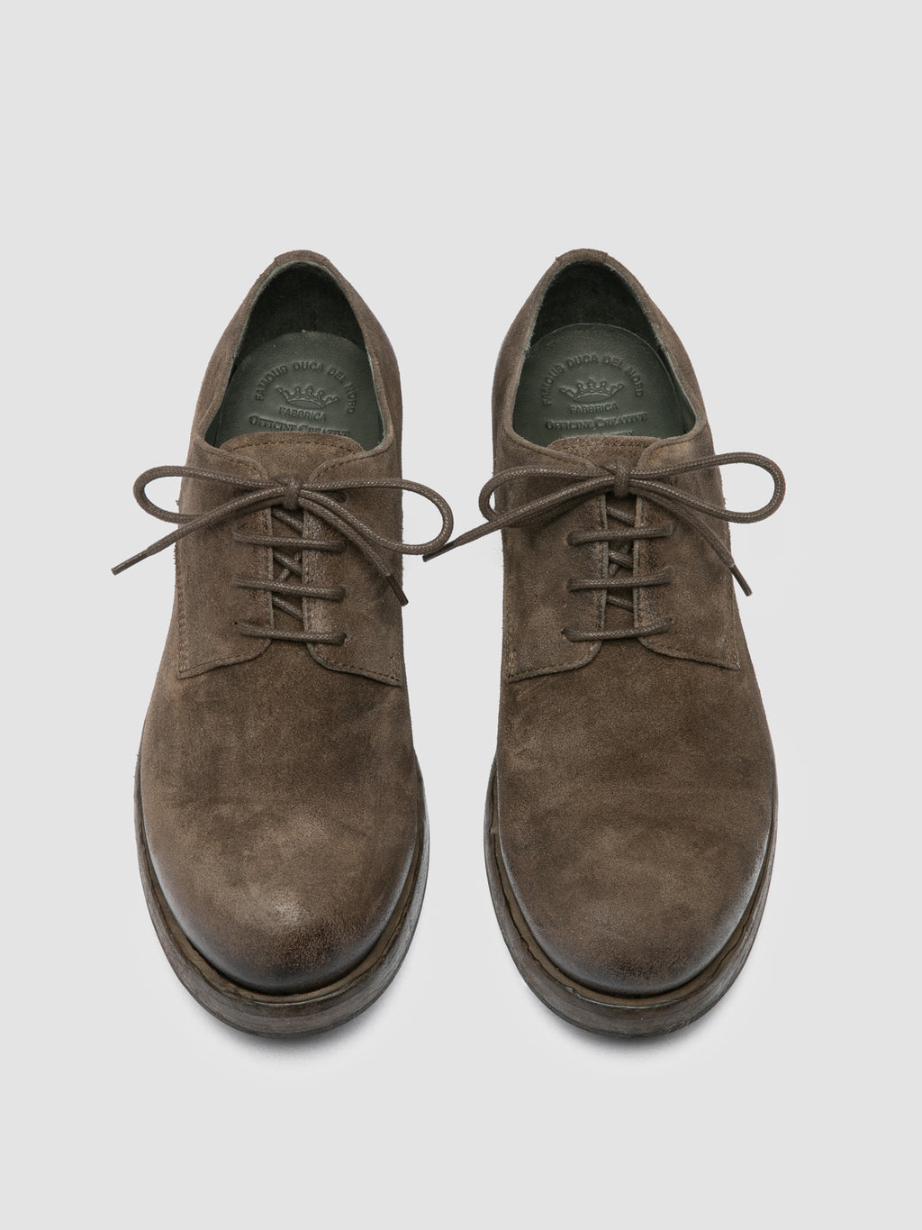 BULLA DD 311 - Taupefarbene Derby-Schuhe aus Wildleder - image 2,side view