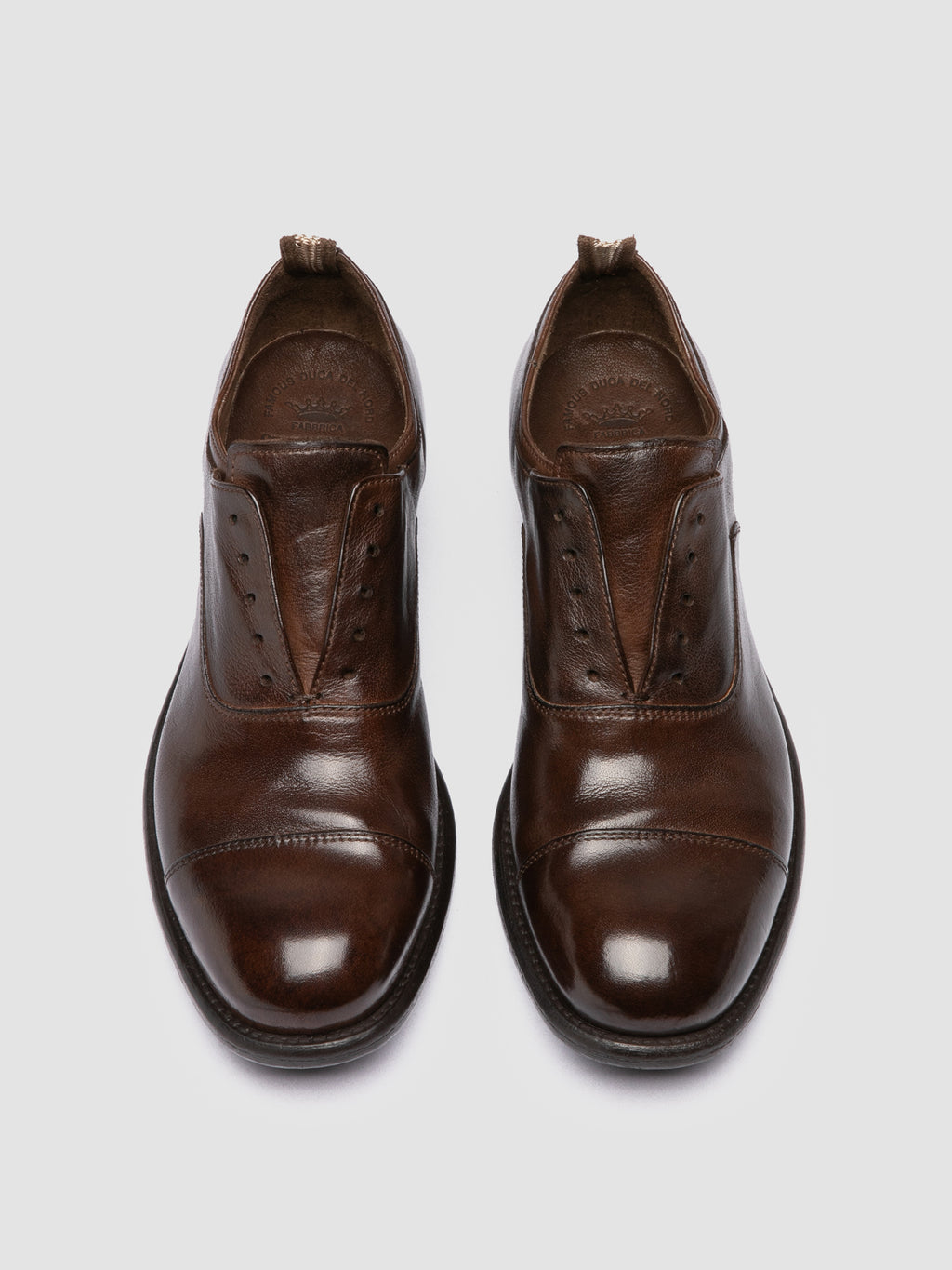 CALIXTE 003 - Brown Leather Oxford Shoes - image 2,side view