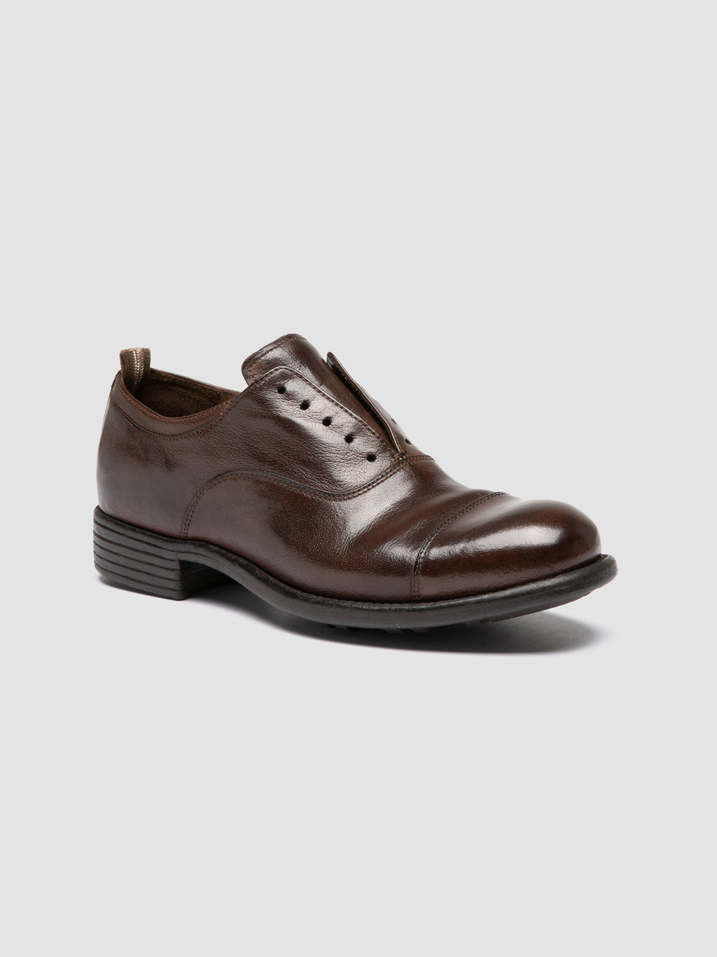 CALIXTE 003 - Brown Leather Oxford Shoes - image 3,side view