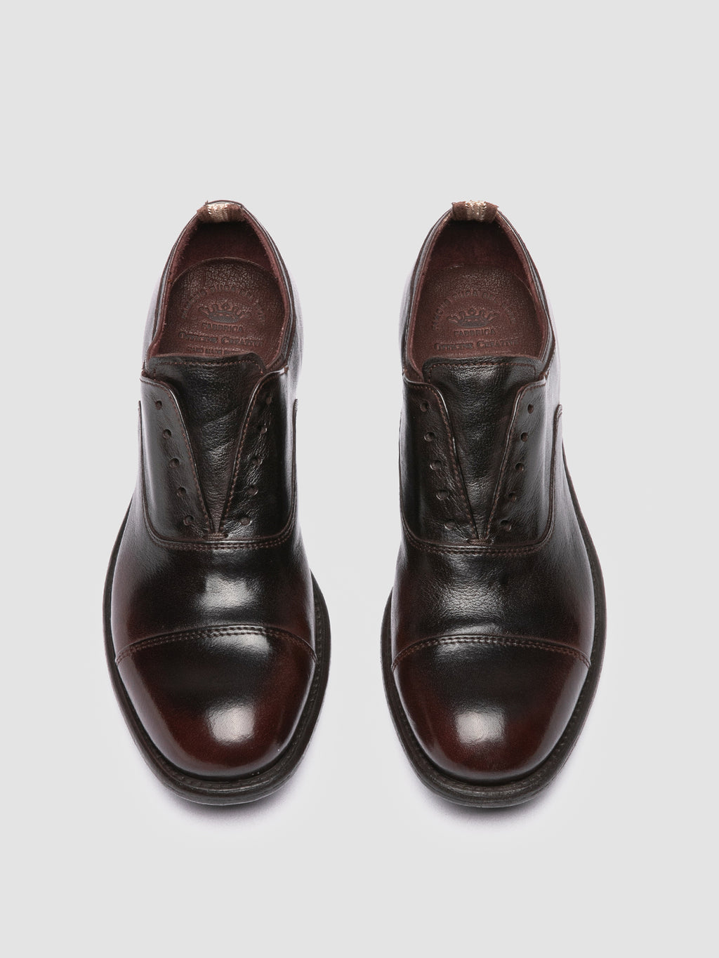 CALIXTE 003 - Brown Leather Oxford Shoes - image 2,side view