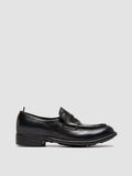 CALIXTE 020 - Navy Leather Penny Loafers - thumb image 1,side view